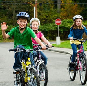 kids riding bicycles