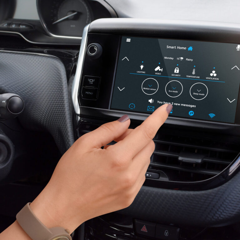 Driver control home temperature and security with smart home app